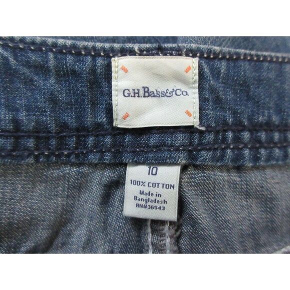 GH Bass & Co Size 10 Dark Denim Short Pencil Skirt Straight 100% Cotton 5 Pocket - Picture 4 of 4
